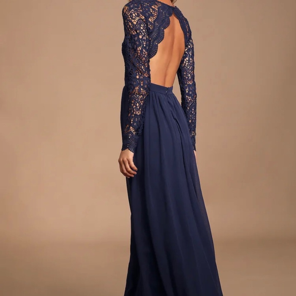 Lulu’s awaken my love maxi dress navy
